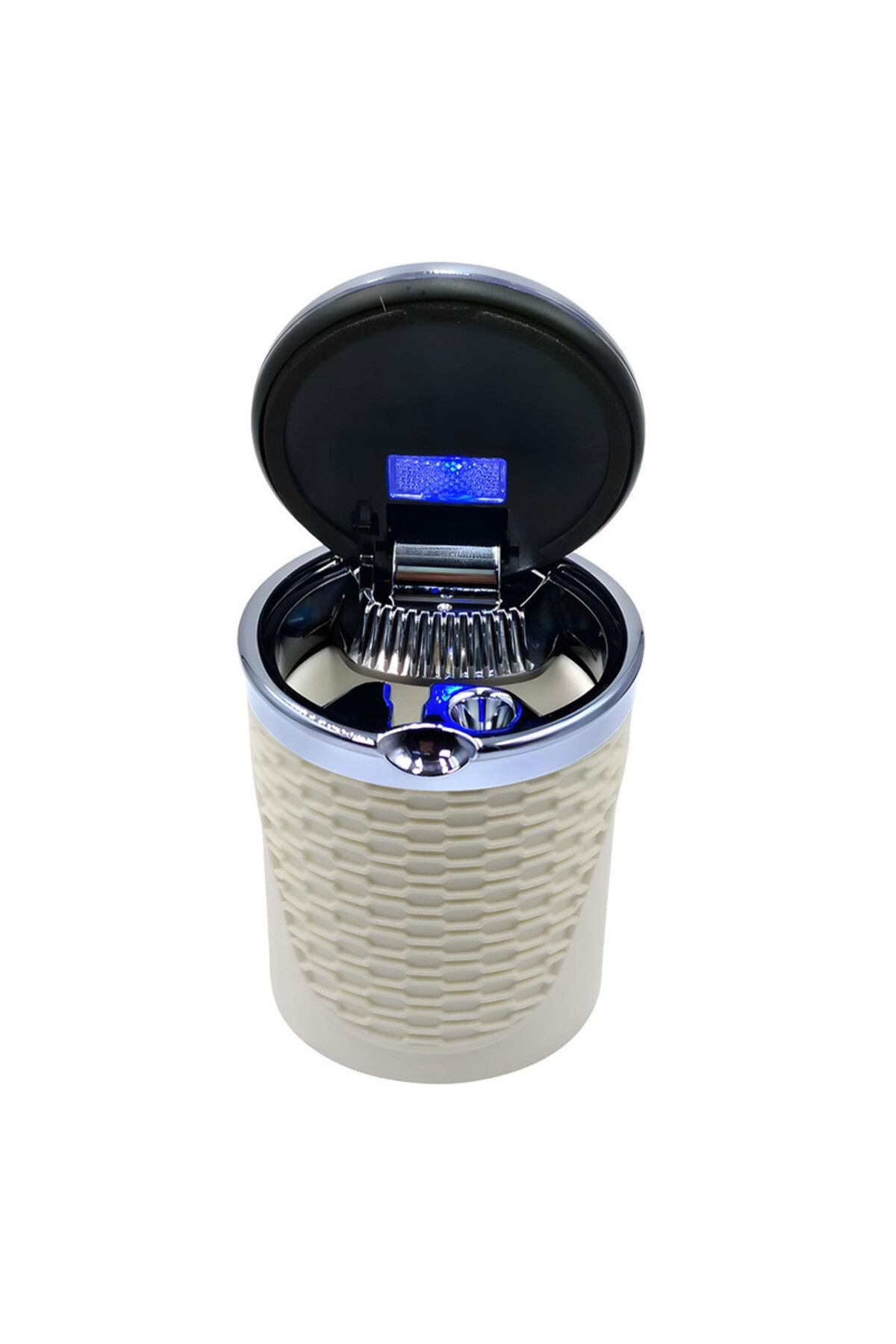 Generic-Car Ashtray with LED Light and High-Temperature Resistant Stainless Steel Design Beige 2