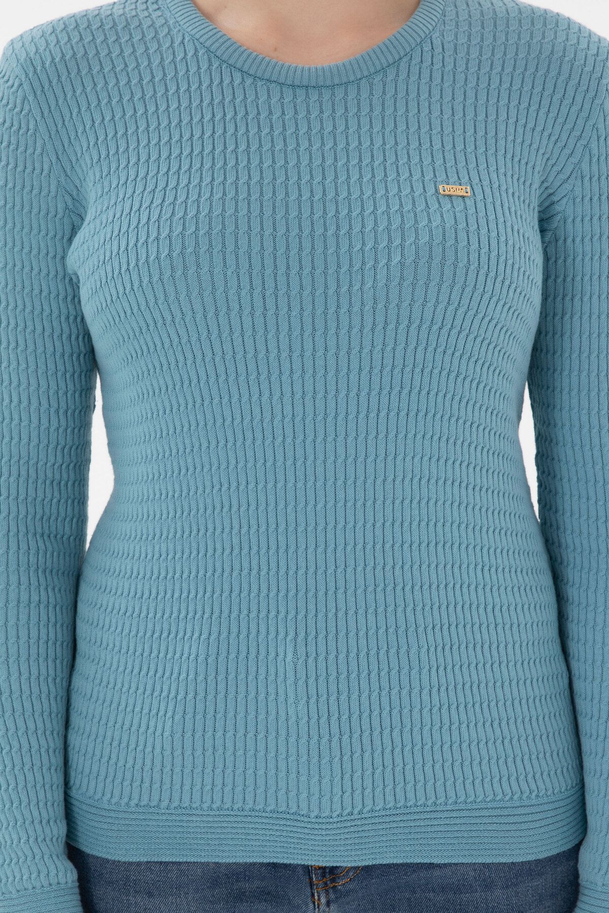 U.S. Polo Assn.-Women's Blue Crew Neck Basic Sweater 50312922 -Vr036 6