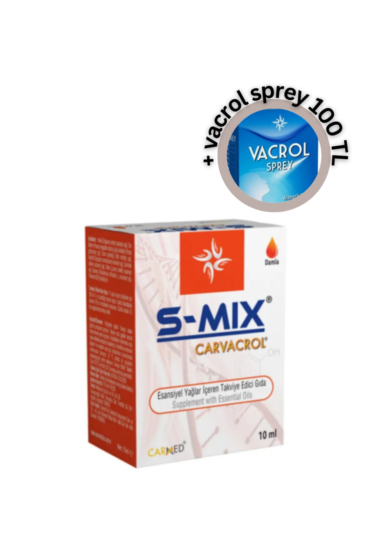 Carmed S-mix Damla 10 Ml Karvakrol Ve Esansiyal Yağlar Içeren Takviye Edici Gıda