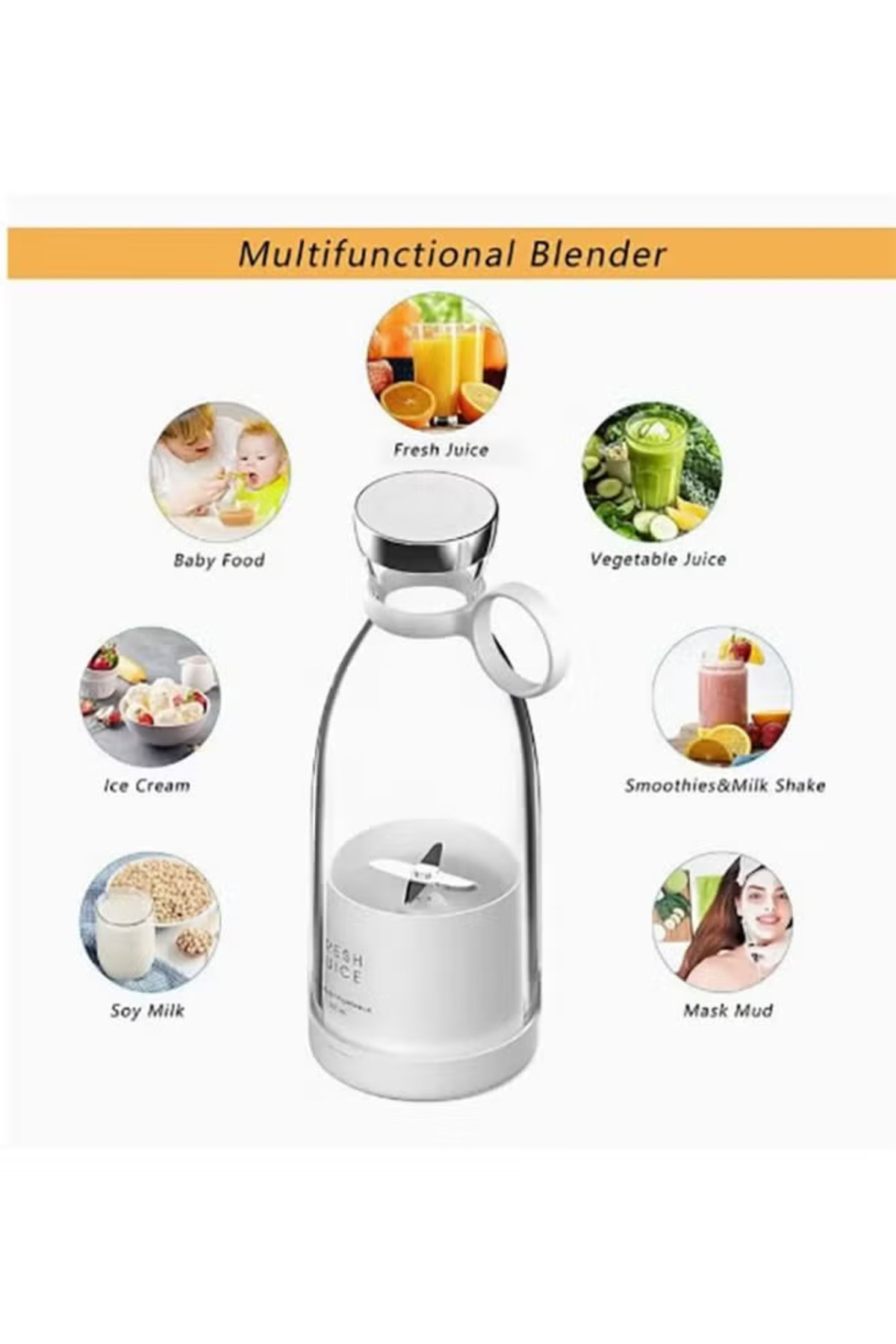 COOYA-Portable Electric Blender Cup, USB Juicer Milkshake and Smoothie Blender, for home 3