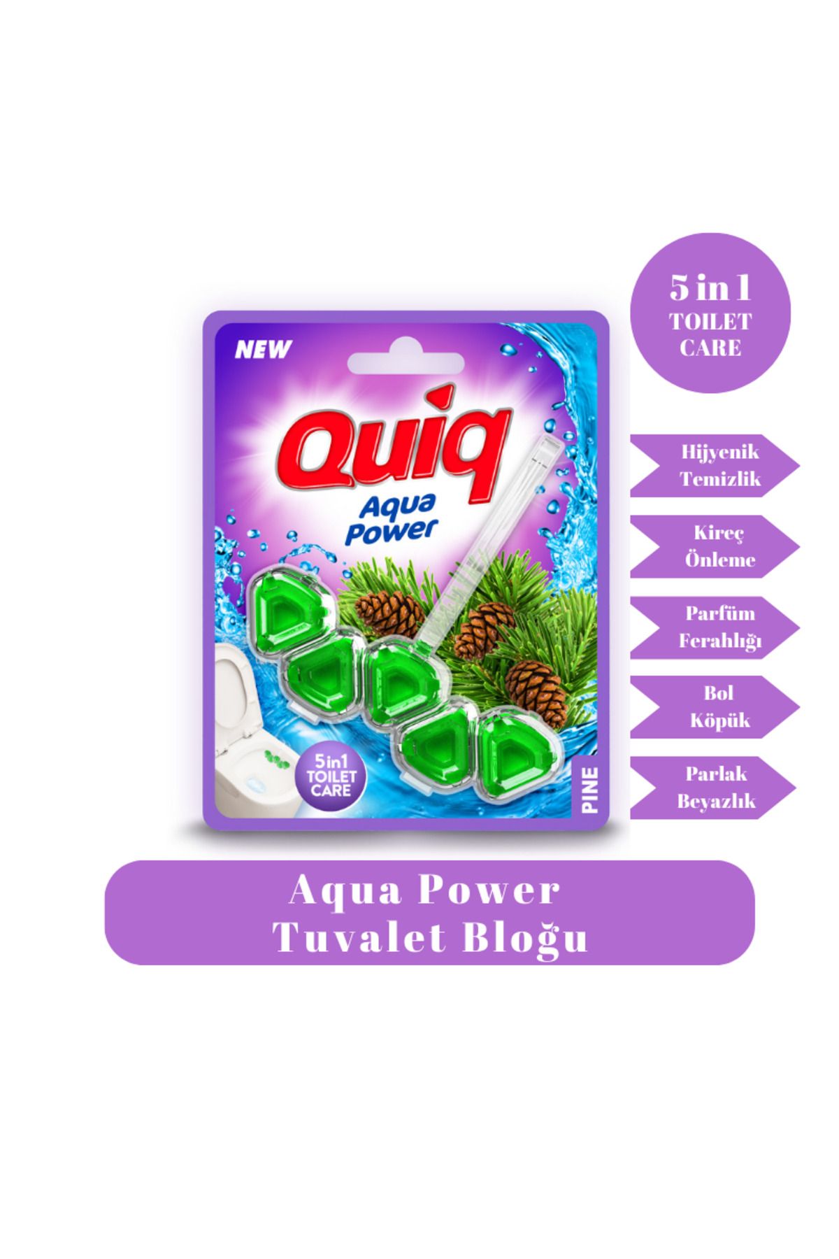 quiq Wc Aqua Power Tekli Paket Klozet Bloğu Çam Kokulu