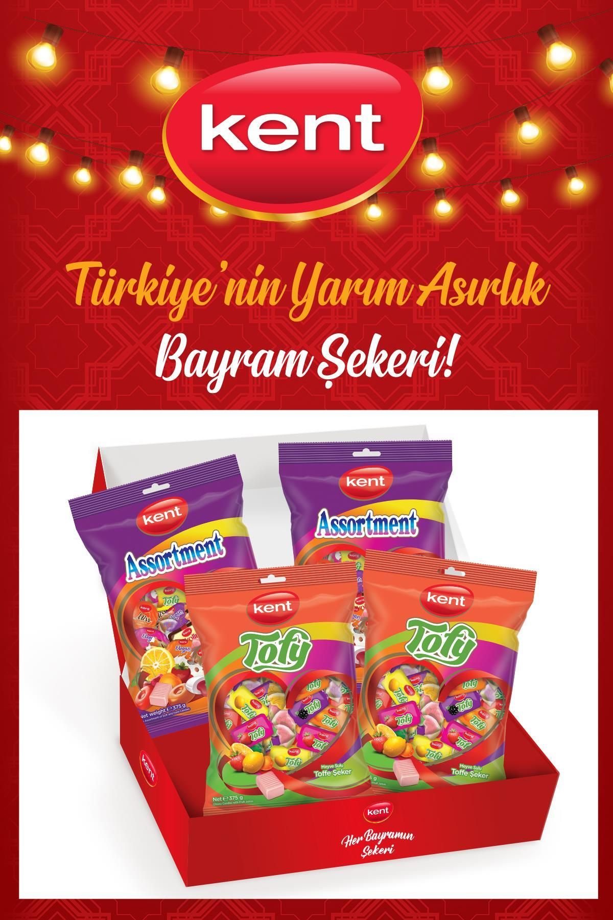 KENT Karışık Ve Tofy Bayram Şekeri (375 GR X 4 ADET)