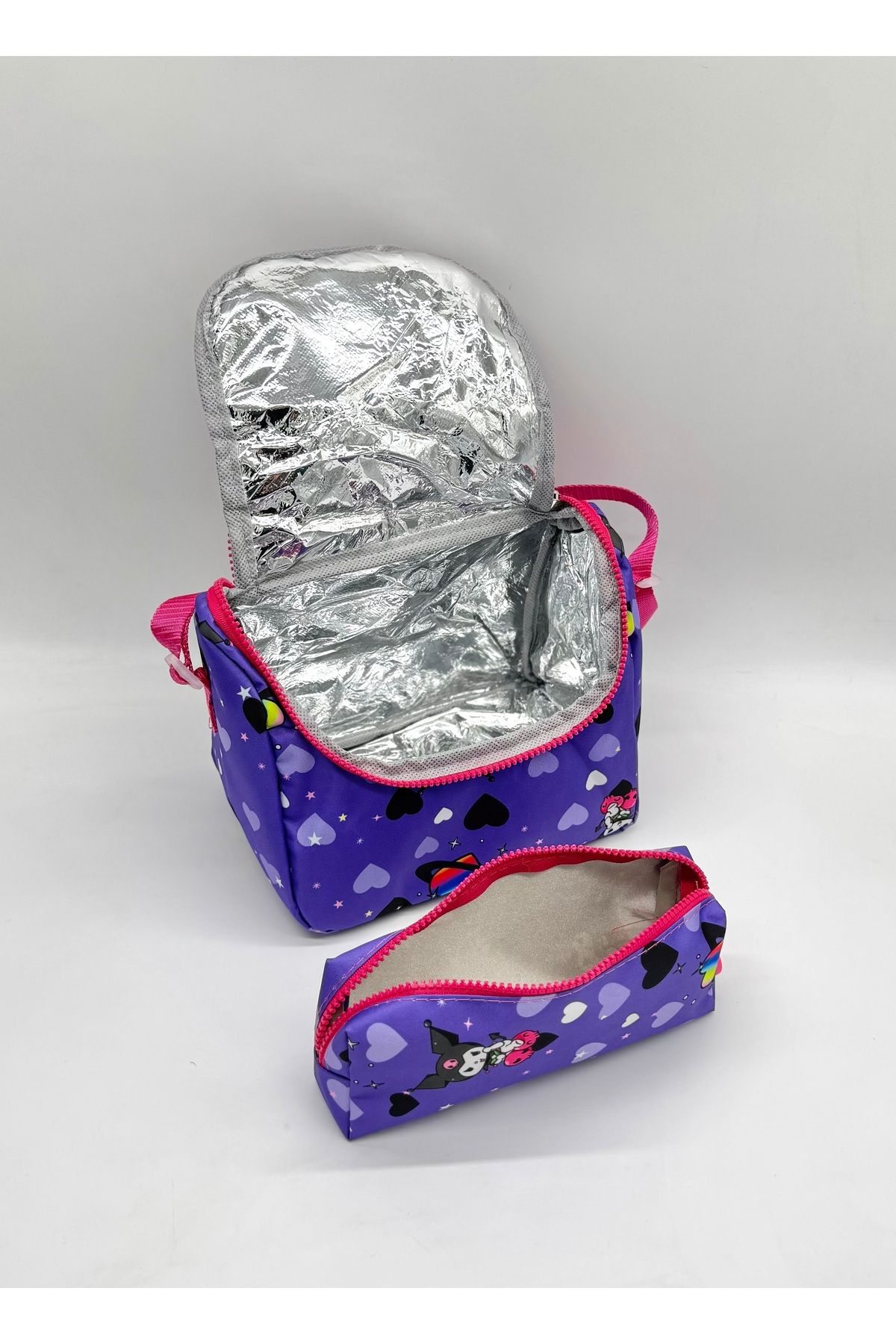 Harmela-First School Bag - Set of 3 Purple Character Pattern, for Girl 7