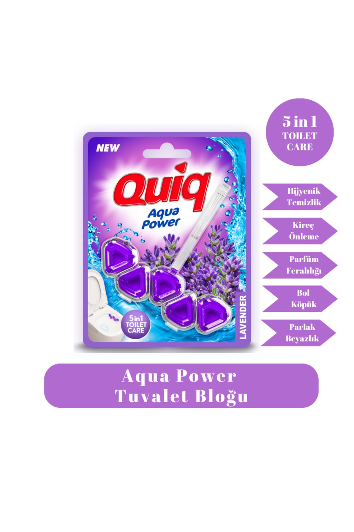 quiq Wc Aqua Power Tekli Paket Klozet Bloğu Lavanta Kokulu