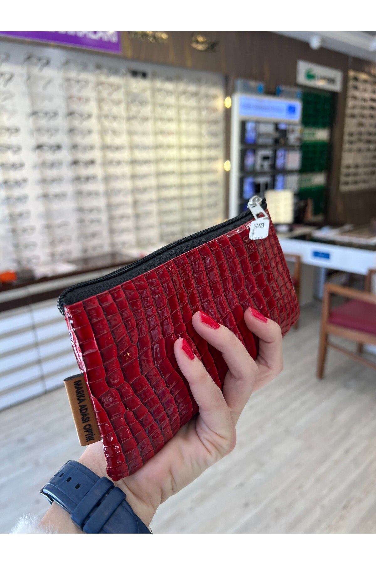 JULIANO-Red Special Design Zippered Glasses Case - Bag 2