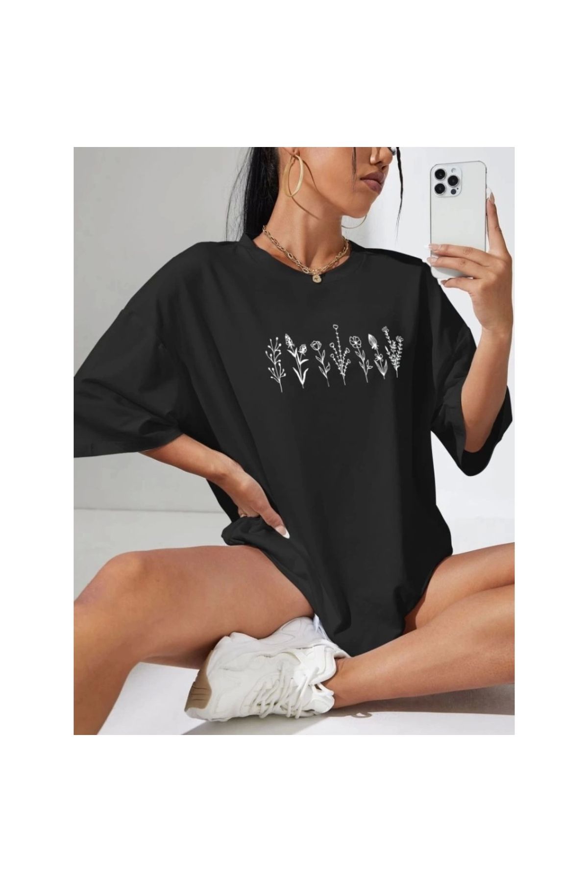 Narnuga Baskılı Oversize Tshirt
