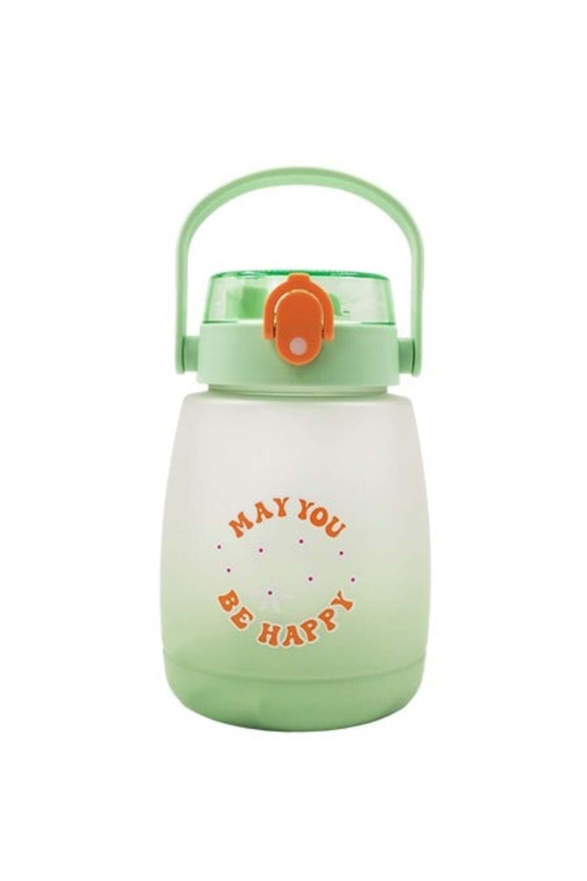 Miniso-Large Capacity Plastic Water Bottle with Shoulder Strap 1300ml - Gradient Green 1