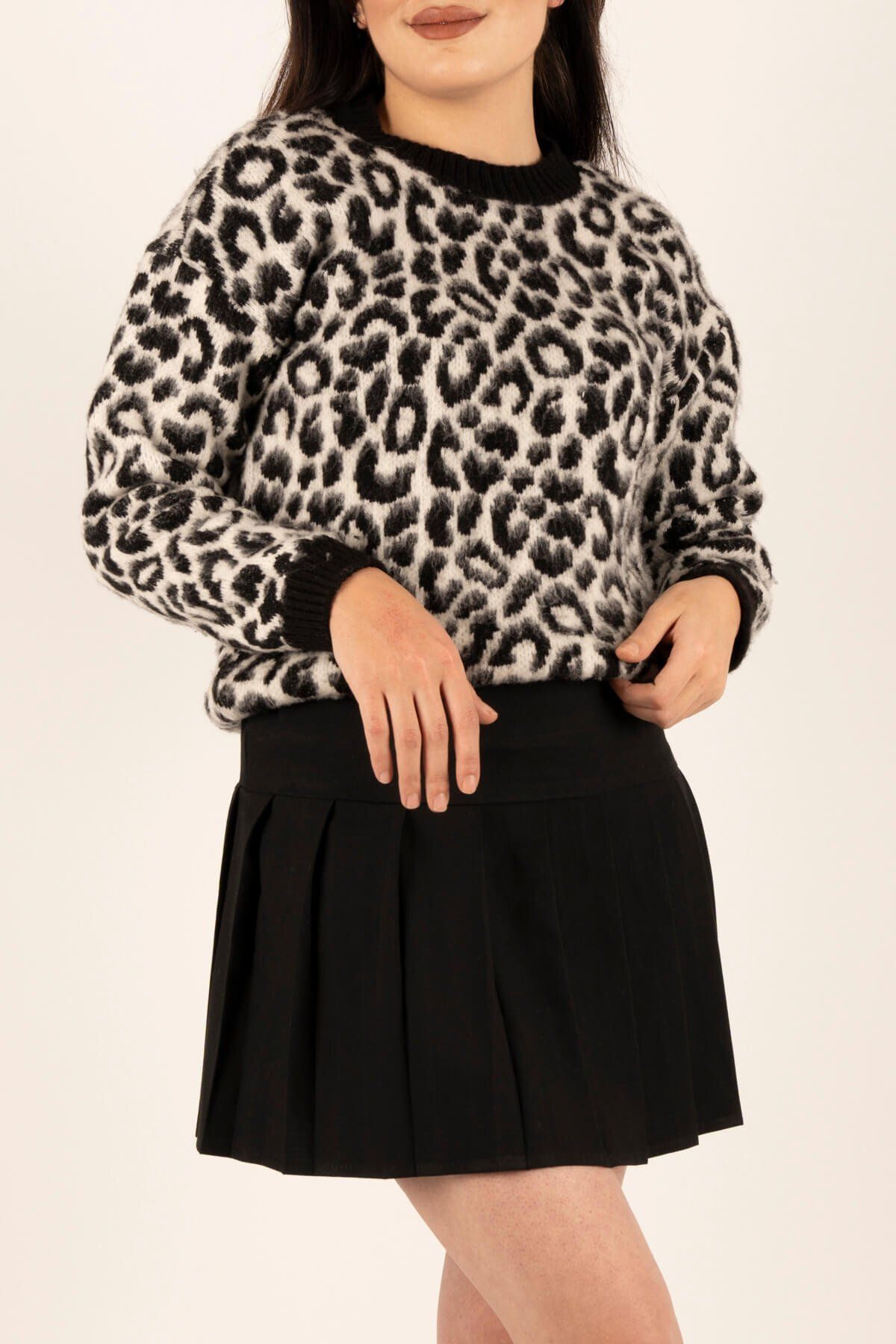 İKLİM LİFE-Leopard Knitting Sweater 1