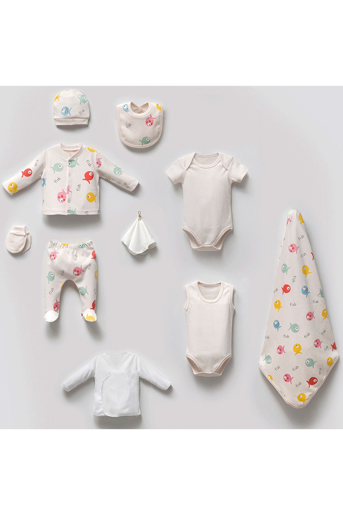 Diaraz Kids-The Joy of Nature |   100% Organic Cotton Unisex Baby Hospital Release Set of 10 1