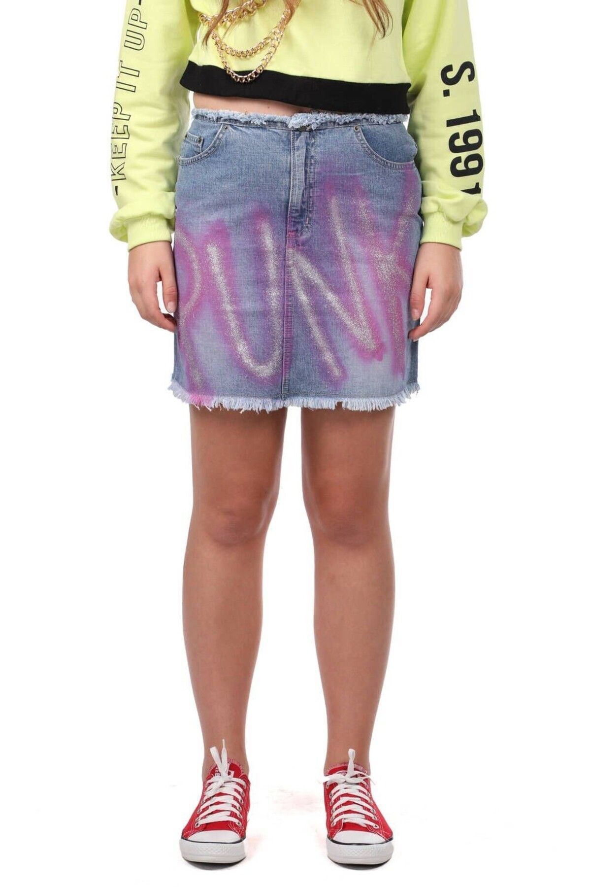 MARKAPIA-Pink Punk Mini Jean Skirt 2