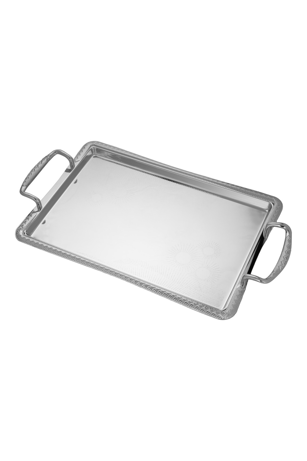 ALSAIF-2-pieces Serving Tray Set, Modern And Elegant Design That Adds Touch To Any Space, Chrome 3