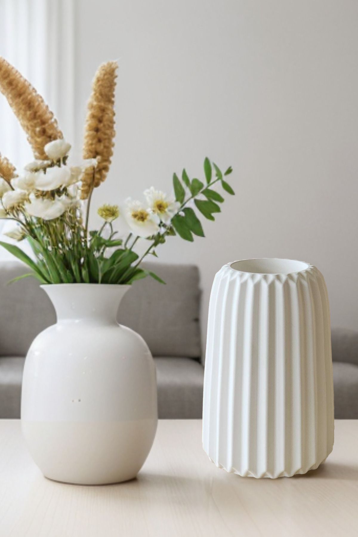 SERENGETİ HOME-Handmade Scandinavian Style Decorative Vase, Mini Concrete Vase, Simple and Stylish Design 7