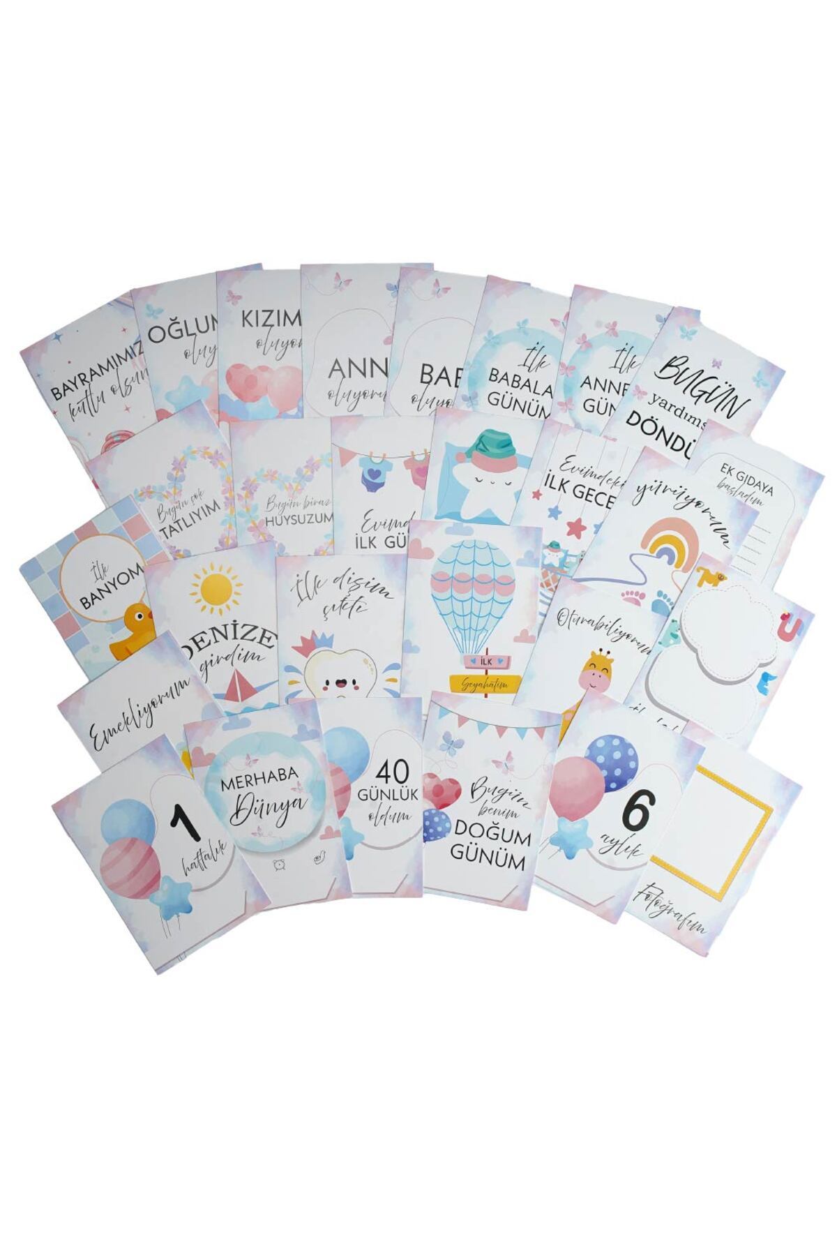 Mifold Mine Memory Bebek - Hamile Fotoğraf Anı Hatıra Kartı Seti 40 Adet - Hediyelik (PEMBE - MAVİ) fotoğrafı 2 (önizleme)