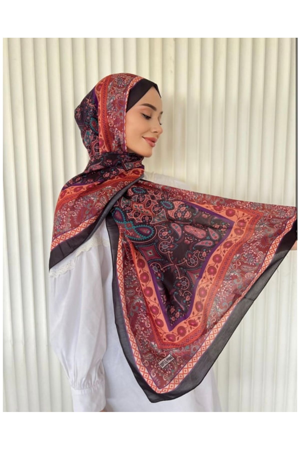 Misa-Ethnic Voile Papillon Pattern Shawl 2