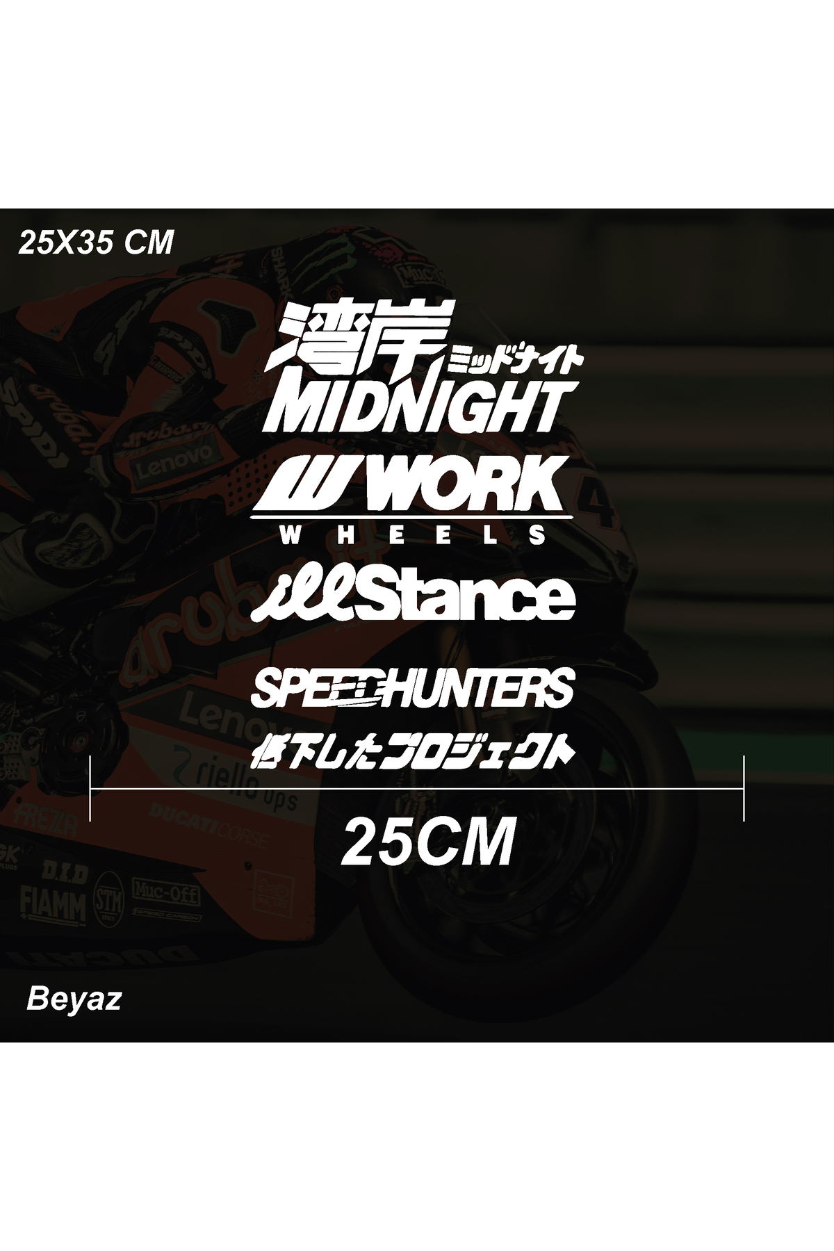 ARONA Midnight JDM Arka Cam Sticker Otomobil Motosiklet Sticker Etiket ...