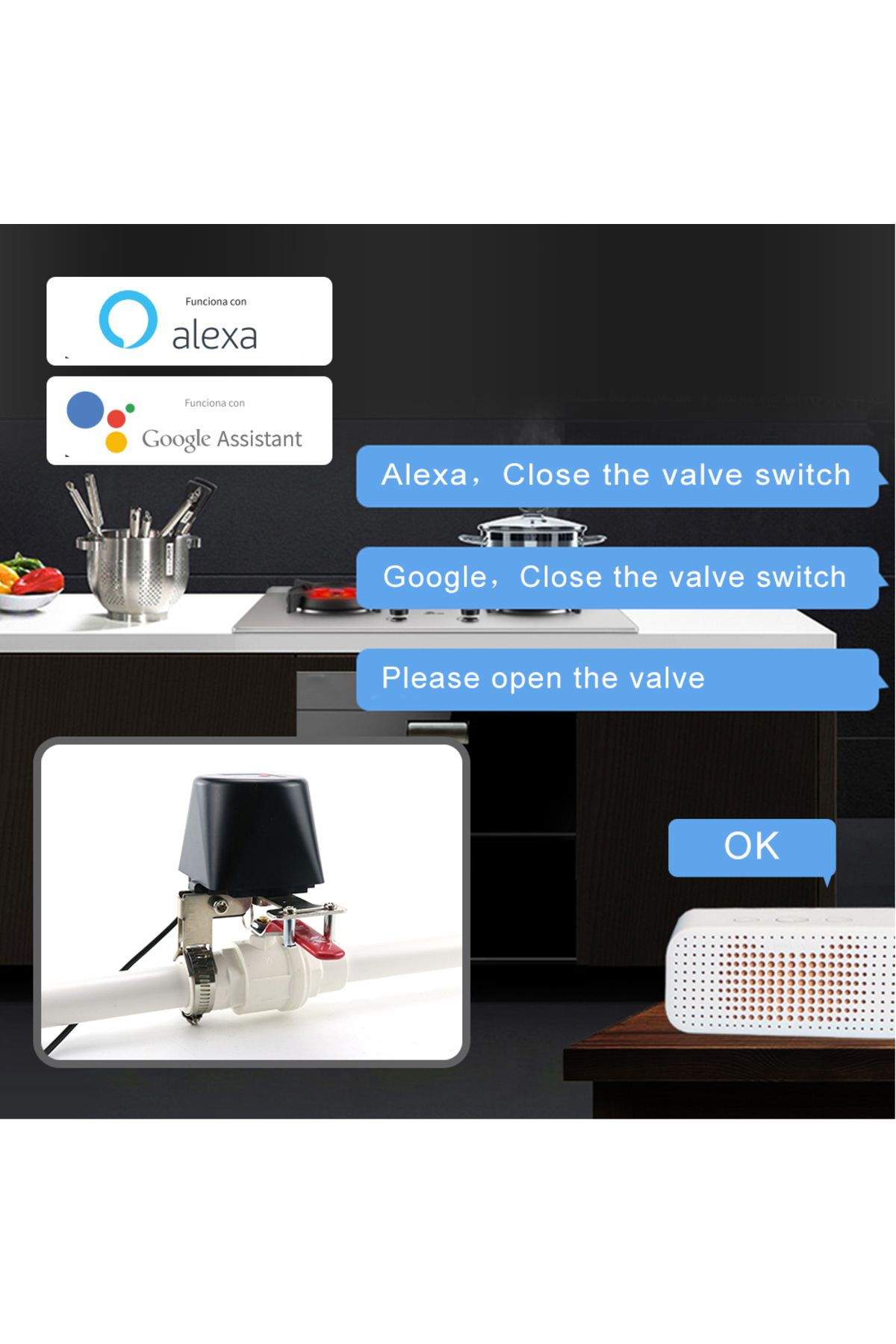 HOENYZY-Wifi Valve Black Tuya Zigbee Smart Gas Valve Wifi Garden Water Shut Off Timer Irrigation Controller 4