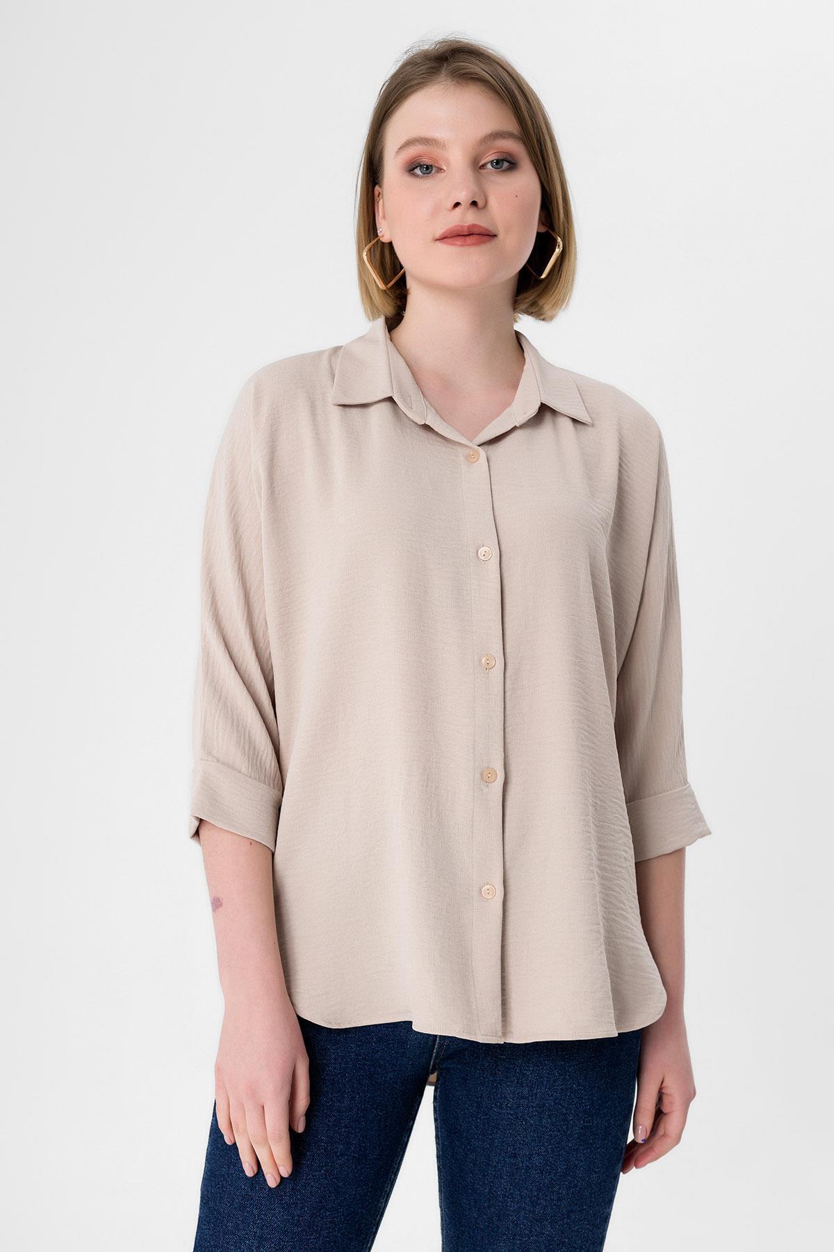 ŞİMAL-Women's Elbow Sleeve Ayrobin Shirt 250191   - 3