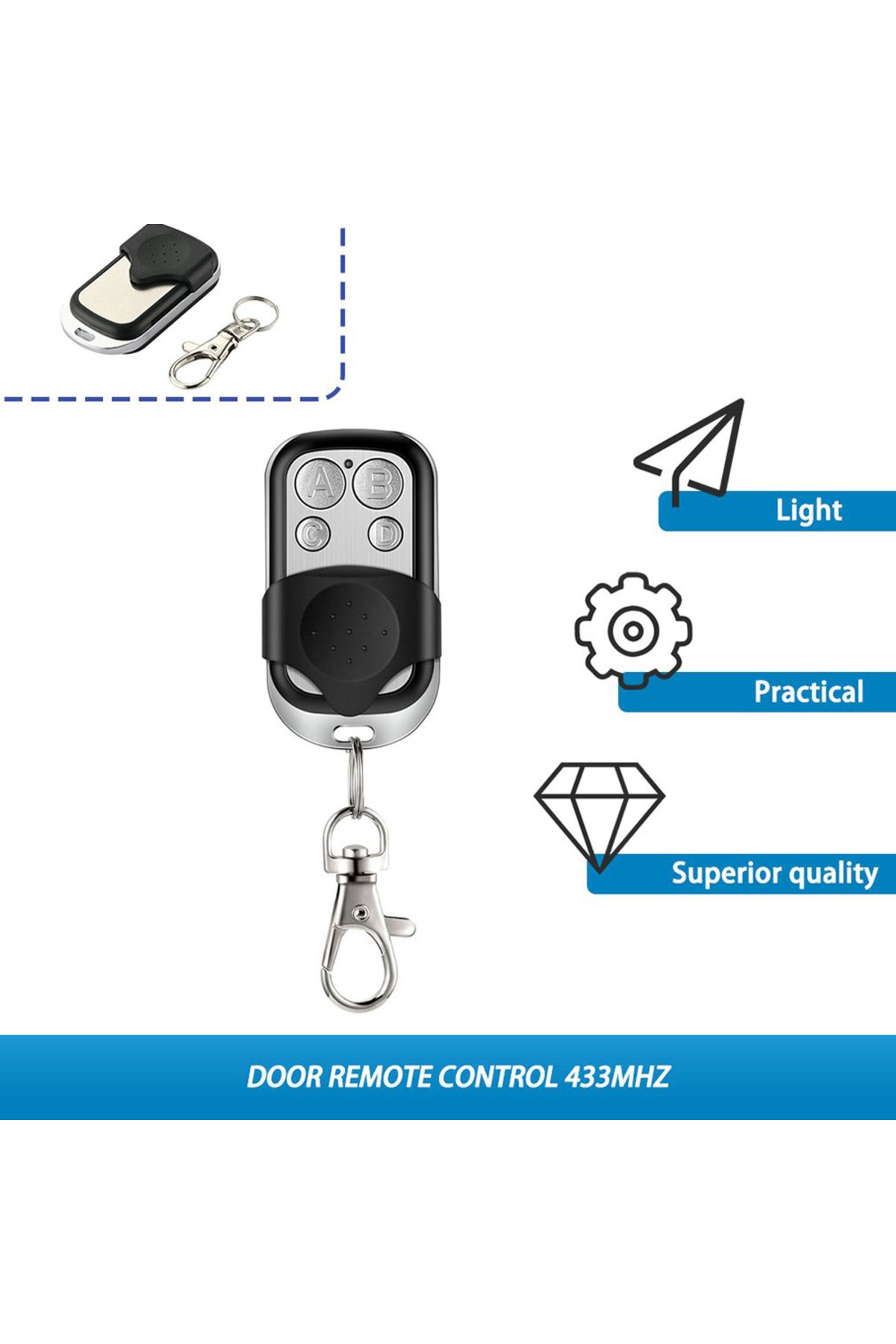 Choice-Kb-01 Universal 4 Buttons Garage Door Opener Remote Control 433mhz Clone Fixed Learning Rolling Code 5
