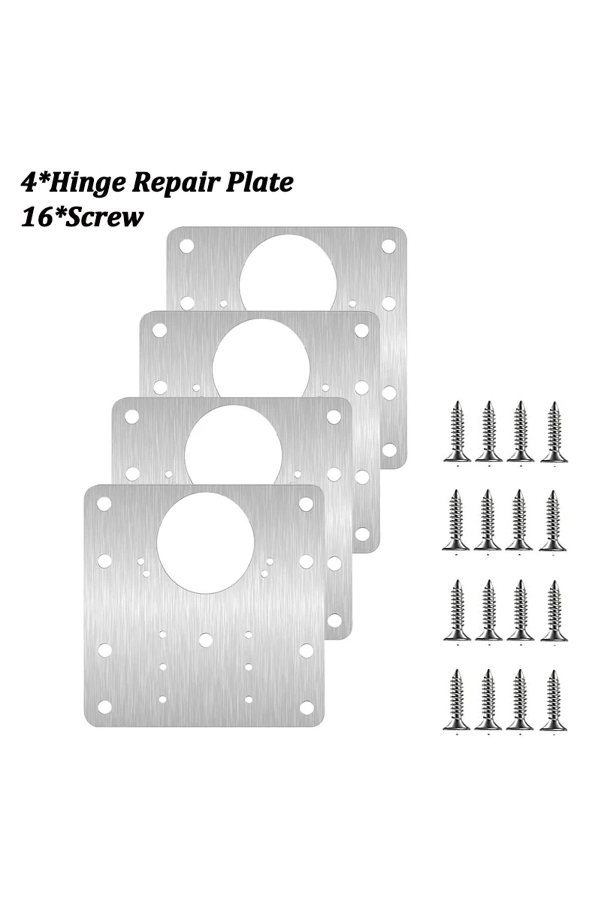 Choice-4PCS A Cabinet Hinge Repair Plate Kit Kitchen Cupboard Door Hinge Mounting Plate With Holes Flat Fix 1