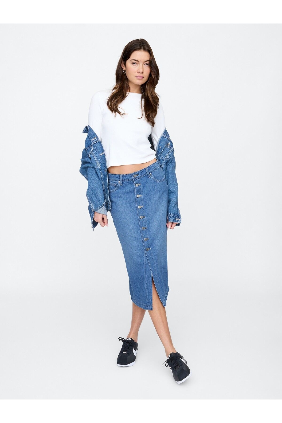 GAP Kadın Mavi Denim Etek