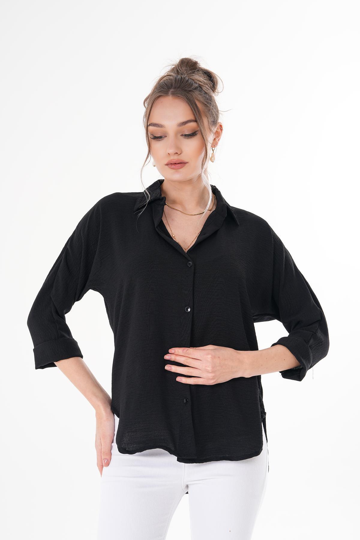 ŞİMAL-Women's Elbow Sleeve Ayrobin Shirt 250191   - 3