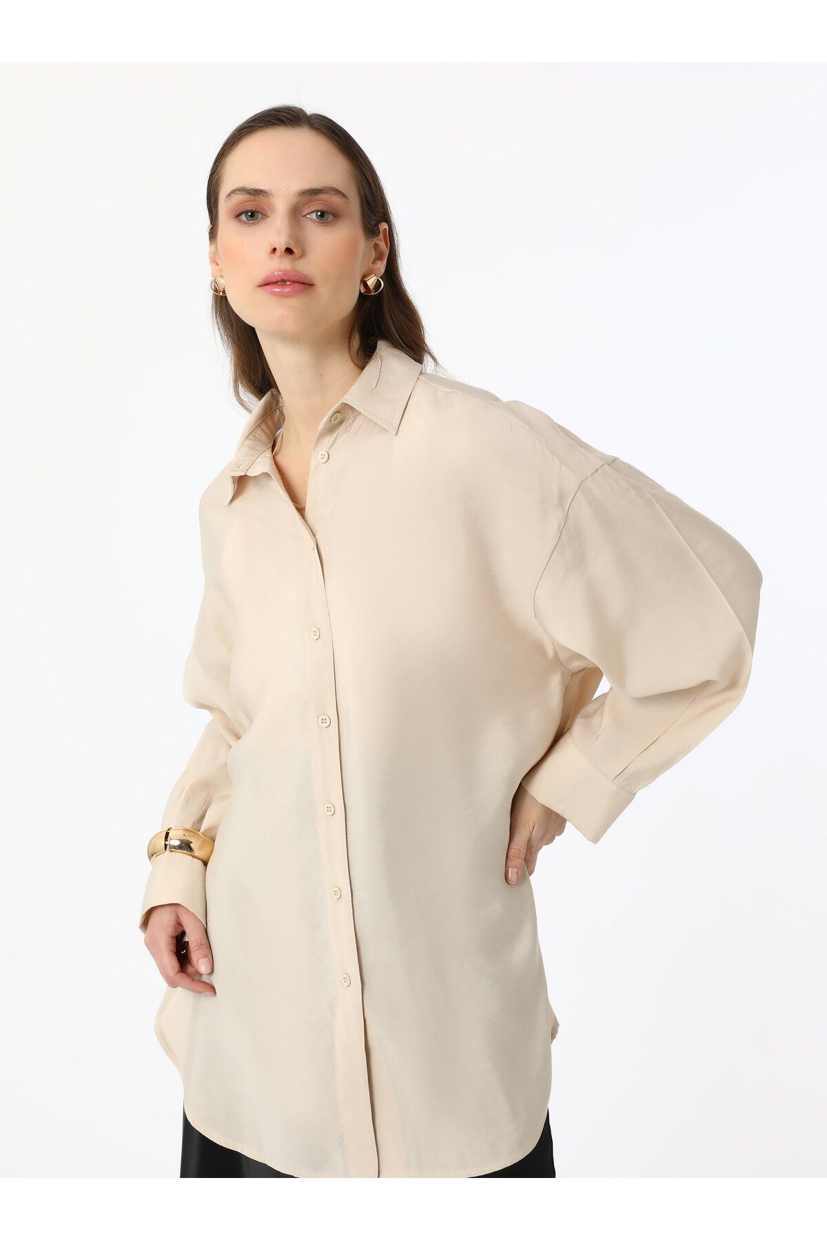 Refka-Modal Fabric Comfortable Fit Shirt - Cream - Refka 3