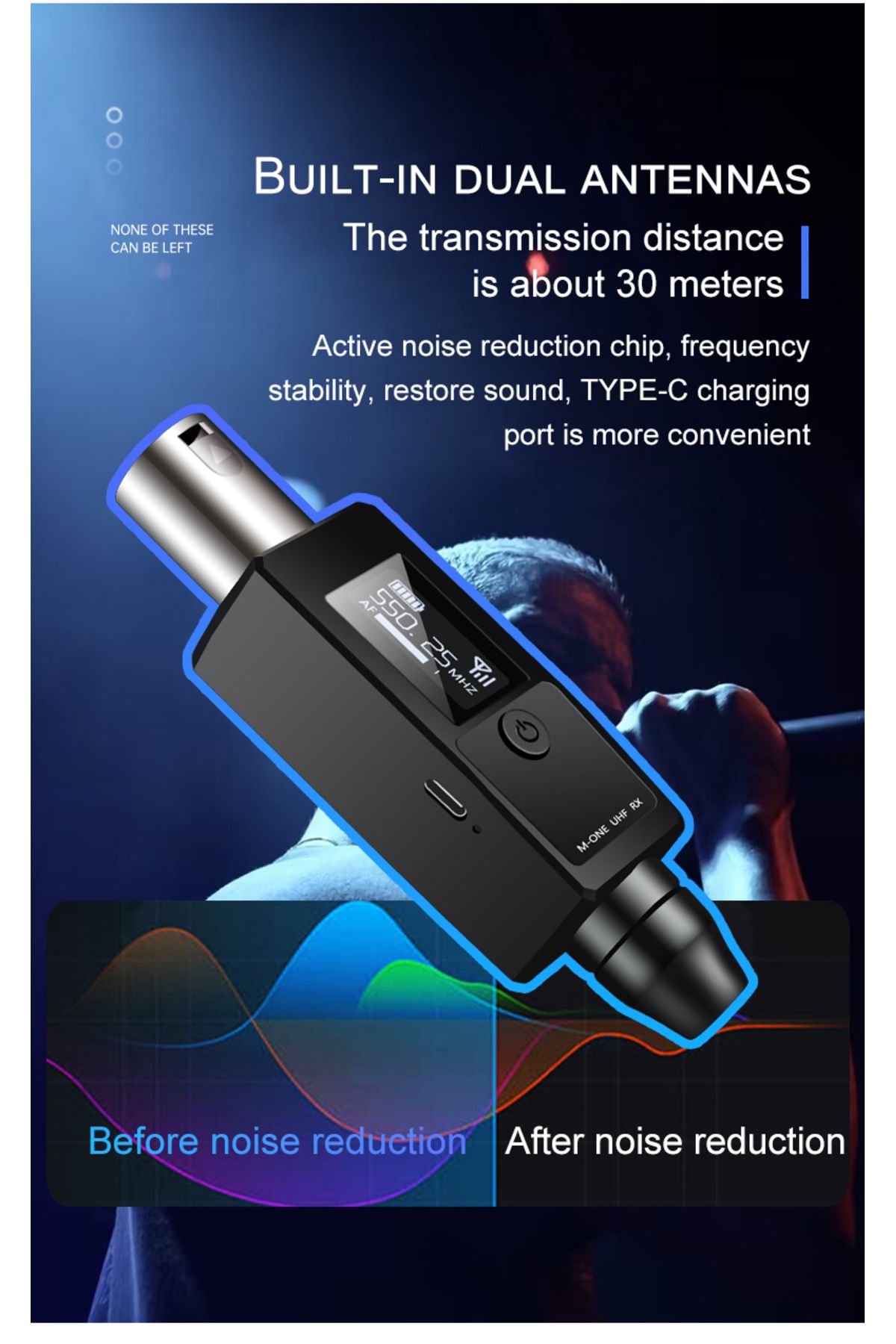 Choice-Vk-38 Uhf Wireless Microphone Converter Xlr Transmitter And Receiver For Dynamic Microphone Guita... 5