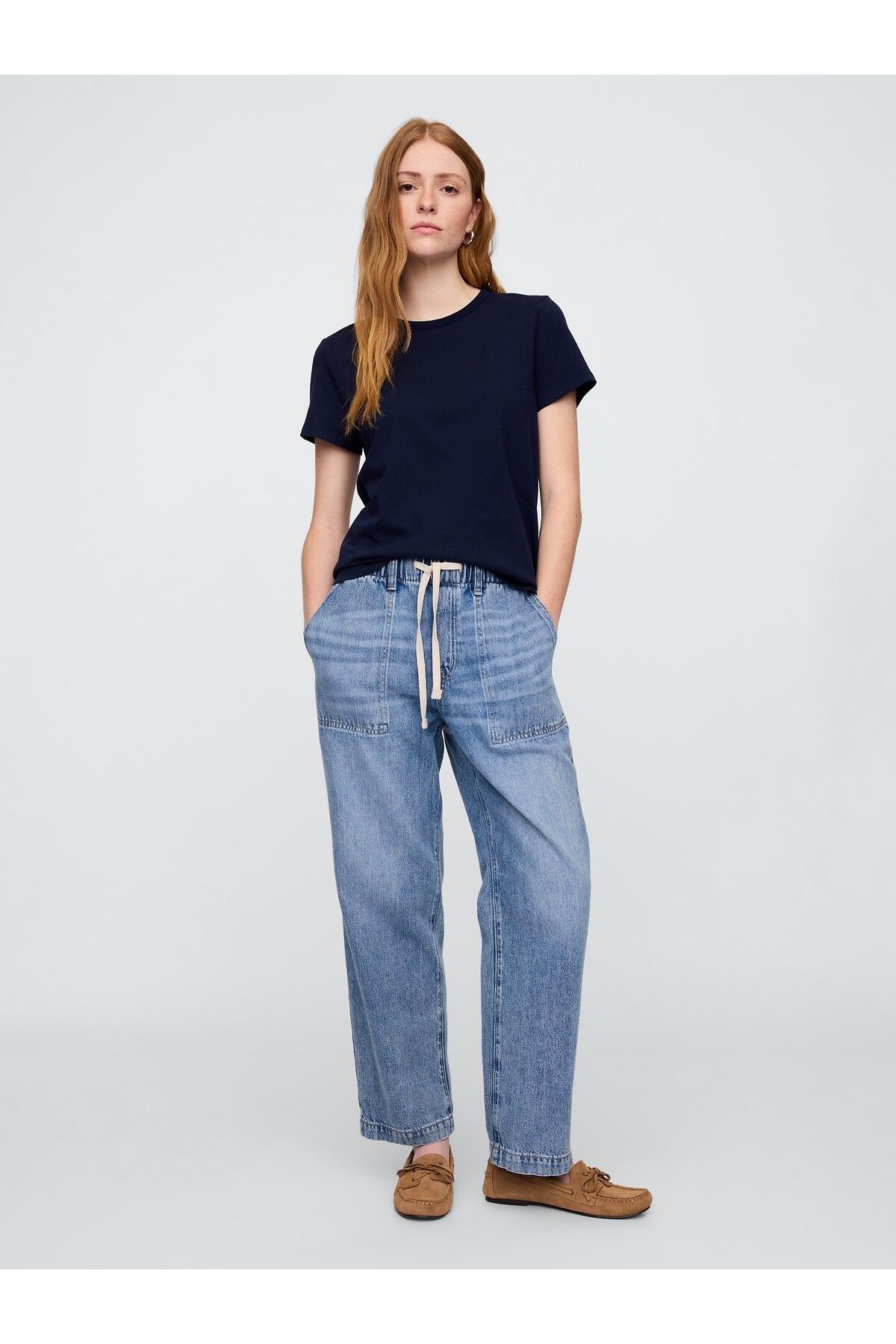 GAP Kadın Mavi Straight Jean Pantolon
