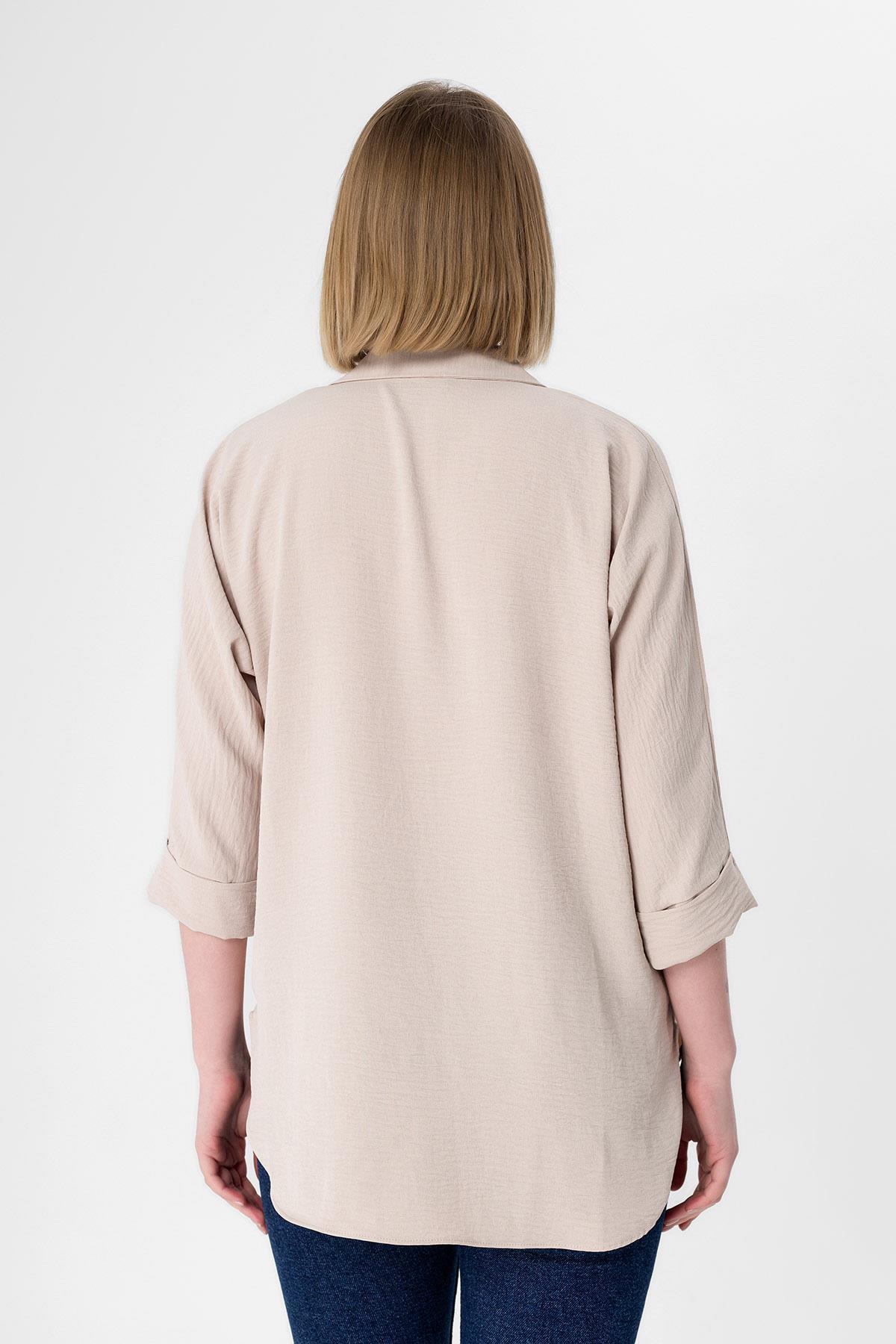 ŞİMAL-Women's Elbow Sleeve Ayrobin Shirt 250191   - 5