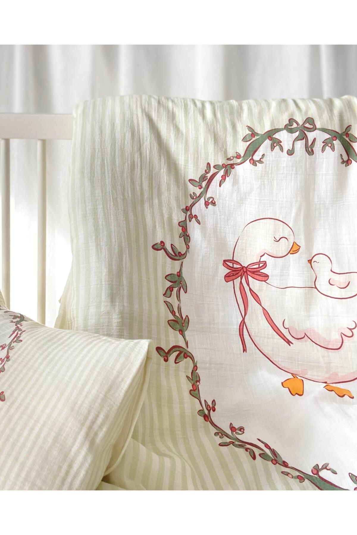 Zezig-Loia - Muslin Baby Duvet Cover Set - Duck 4