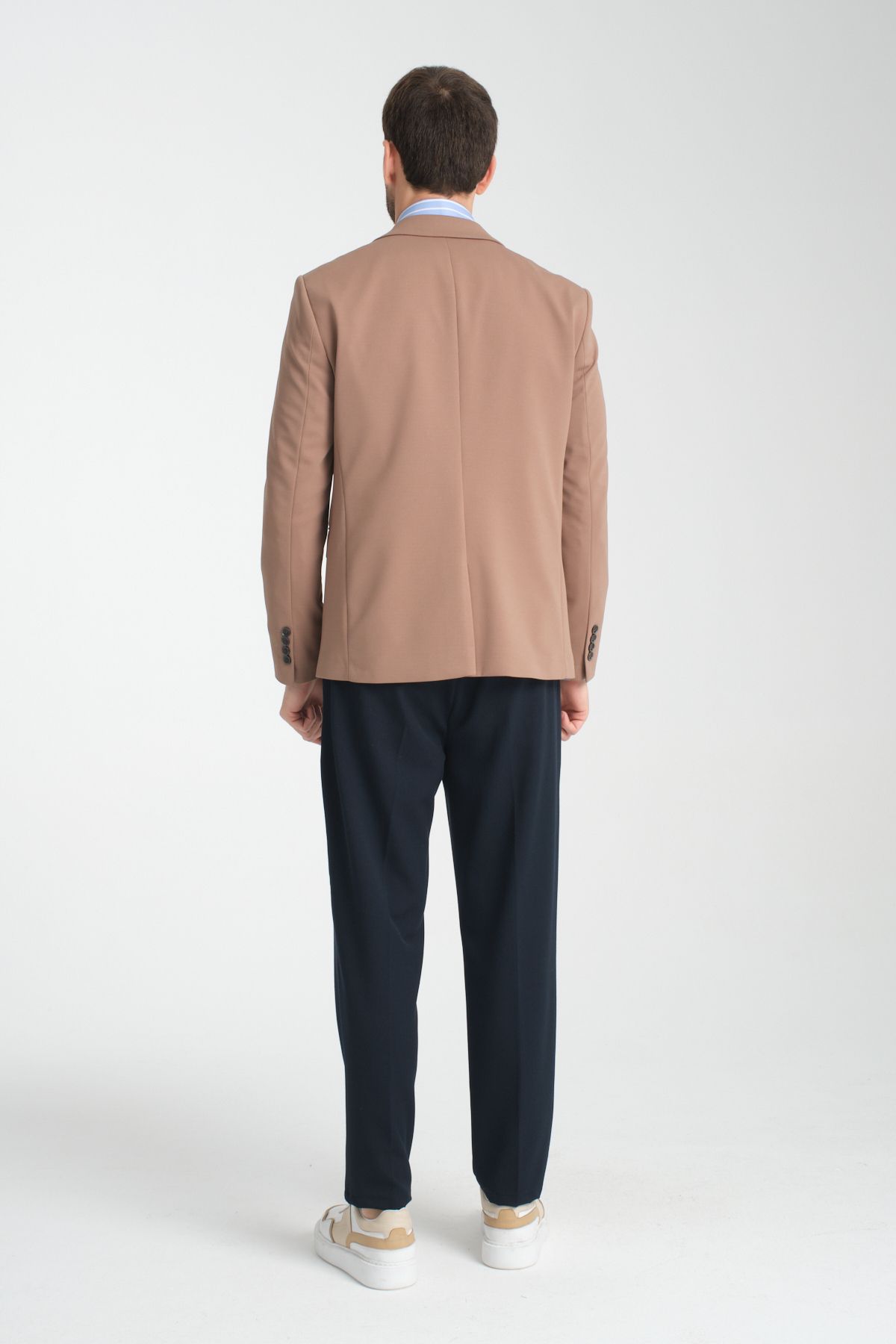 Frappoli-Baselnaa Men's Mink Oversize Large Size Slim Fit Lined Buttoned Basic Blazer Jacket 7