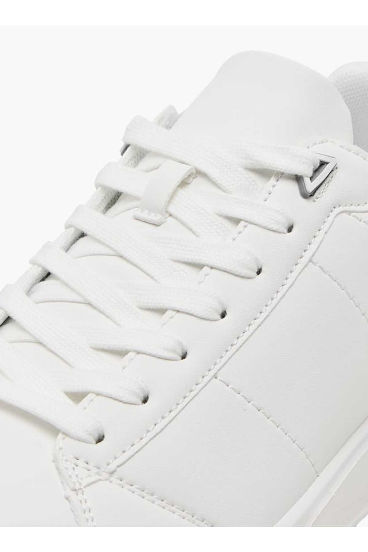 LBL by Shoexpress-LBL by Shoexpress Solid Ankle Sneakers with Lace-Up Closure 4