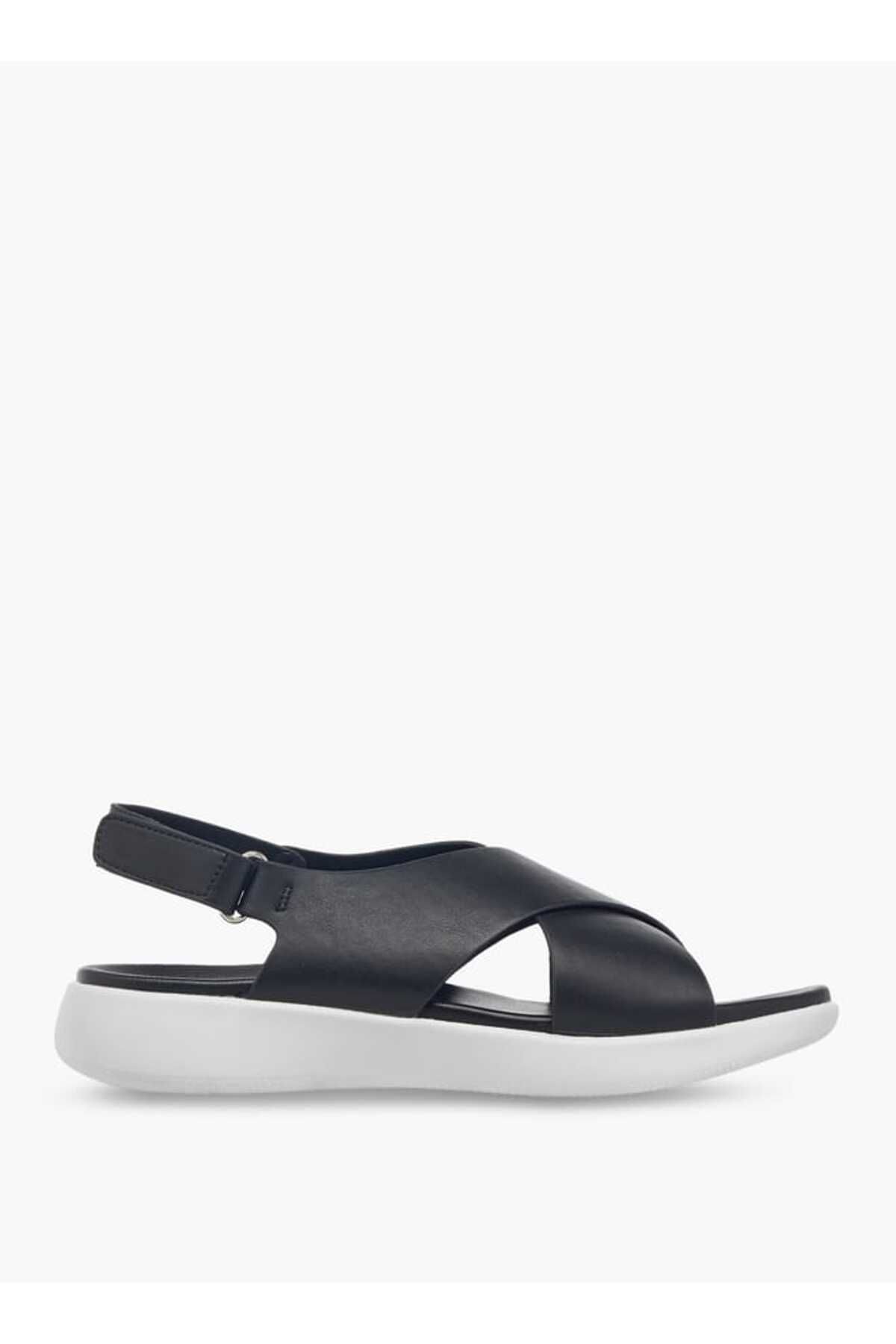 Le Confort-Solid Cross Strap Sandals with Hook and Loop Closure 3