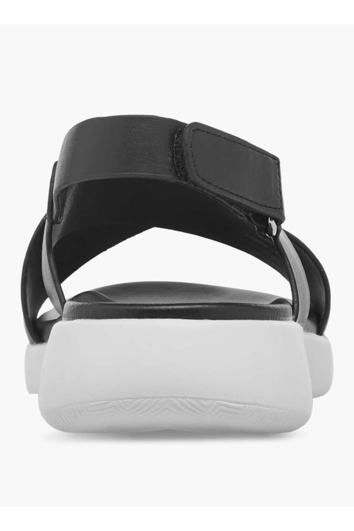 Le Confort-Solid Cross Strap Sandals with Hook and Loop Closure 5