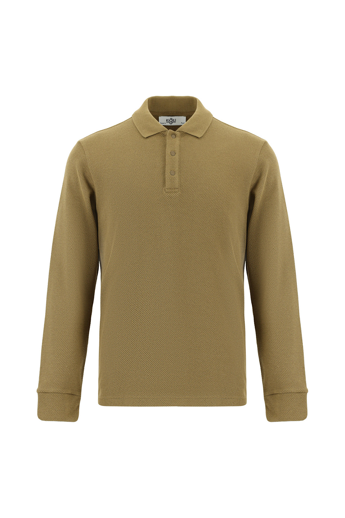 Kiğılı  Polo Yaka Regular Fit Desenli Sweatshirt - Görsel 5