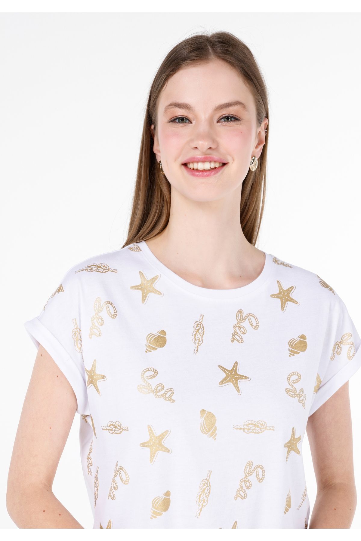 Colin's-Tricou alb pentru femei - mâneci 4