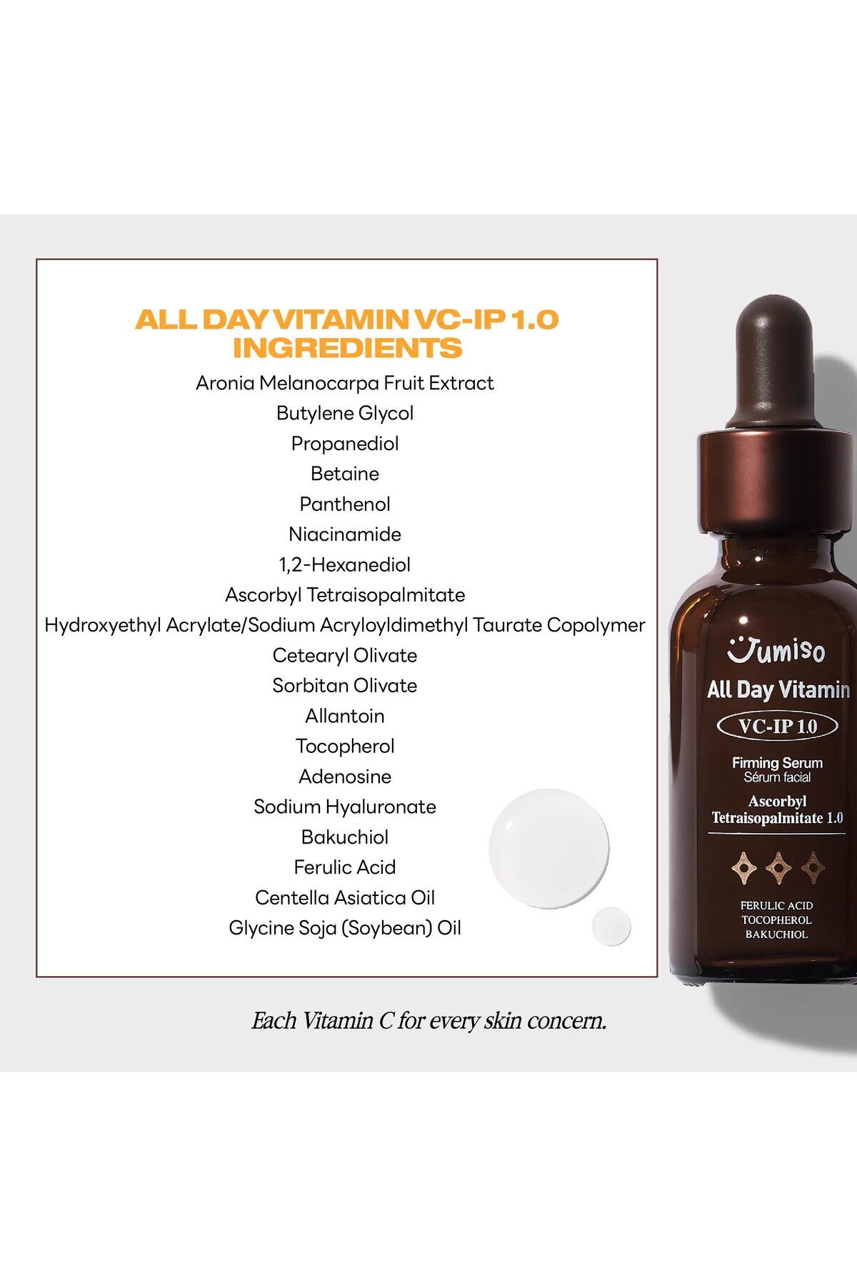 Jumiso-All Day VC-IP 1.0 Firming Serum 30ml, Boosts Collagen, Reduces Fine Lines 7