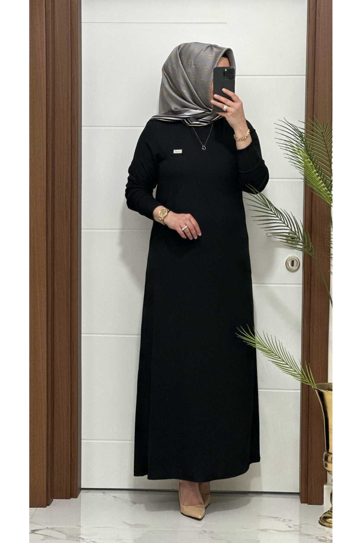 modasura  5888 K 60 SİYAH arma detay fitilli burgu kumaş beden elbise yeni sezon - Görsel 3