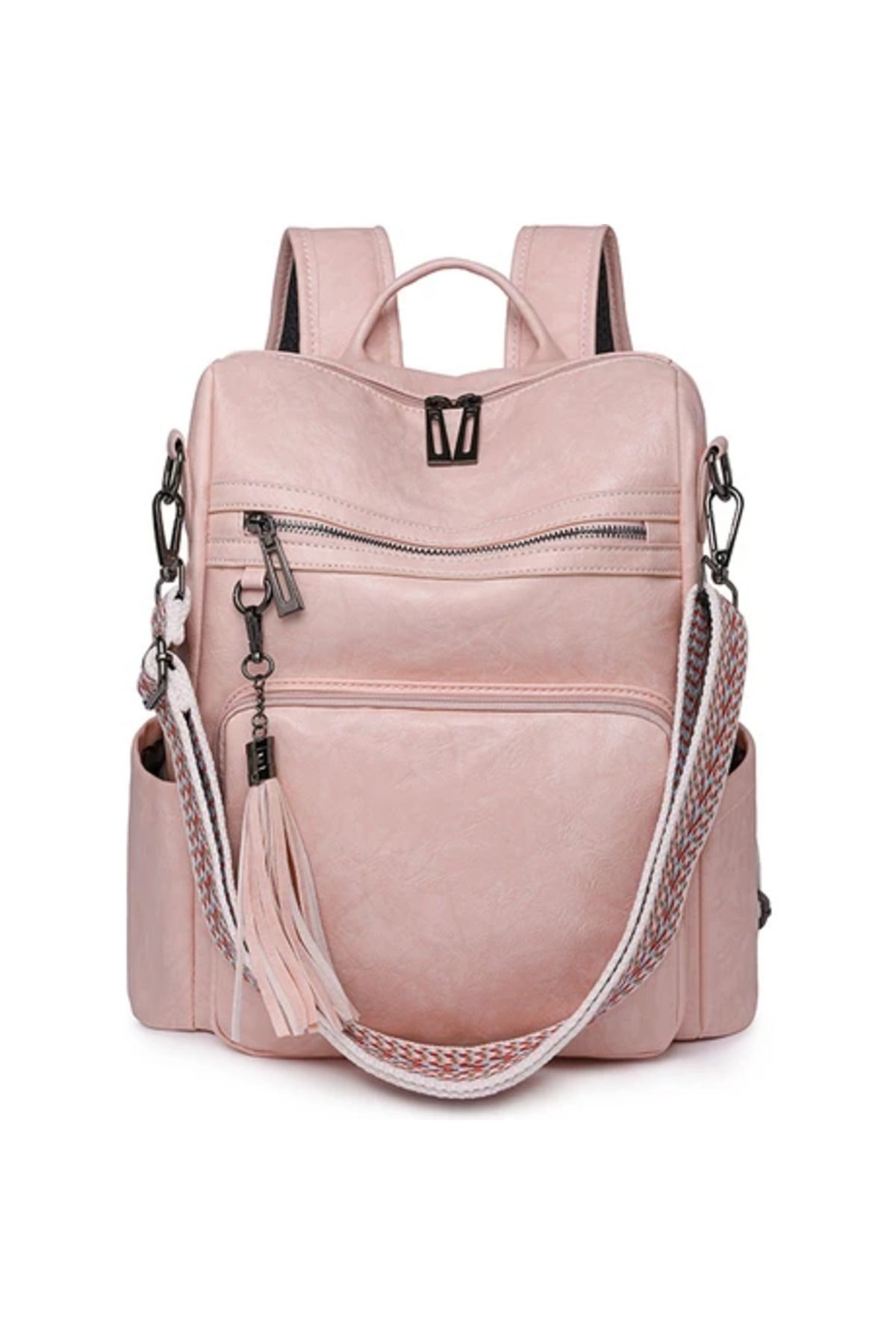 Obay Makaron Pembe Sırt çantası