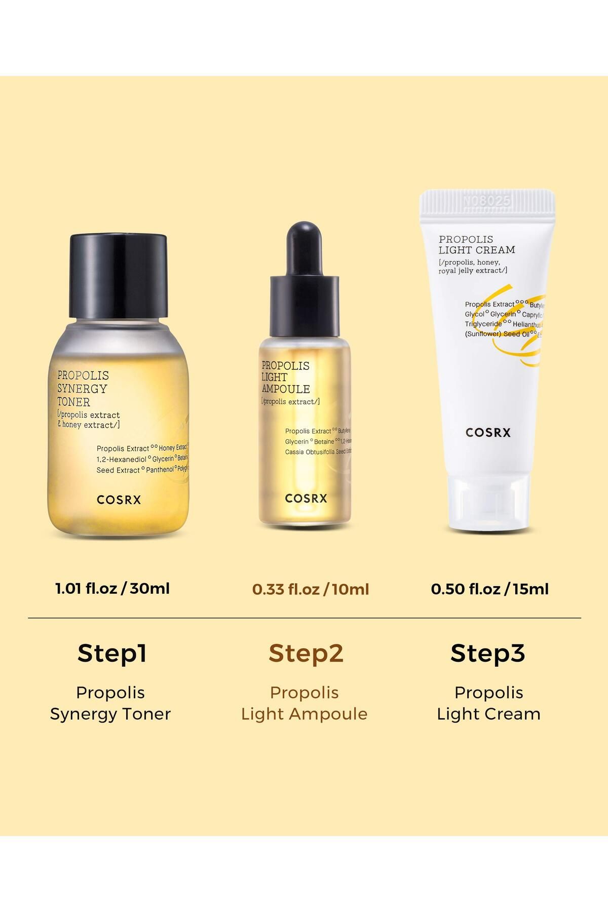 Cosrx-Honey Glow Kit: Korean Skin Care Set with Propolis Toner, Serum, Cream, Travel Size 3