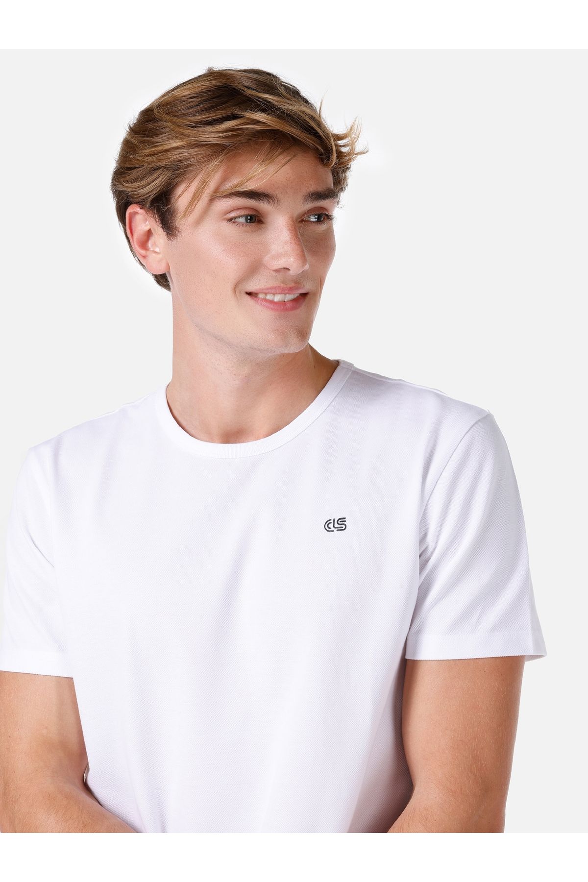 Colin's-Tricou alb cu mânecă scurtă pentru bărbați, cu gât rotund, cu croială normală 4