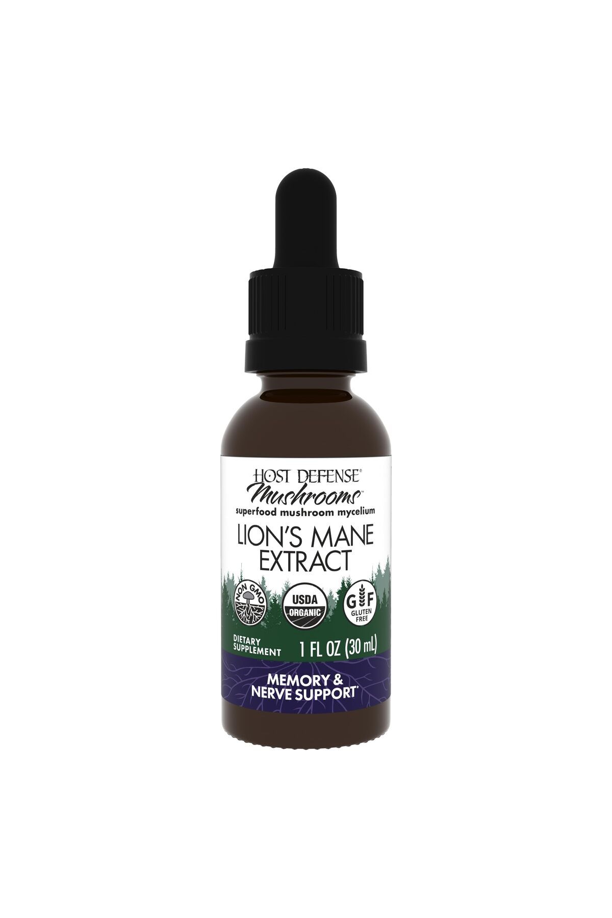 Host Defense-Lion's Mane Extract - Brain Health, Focus & Memory Support - 1 fl oz (30 Servings) 1