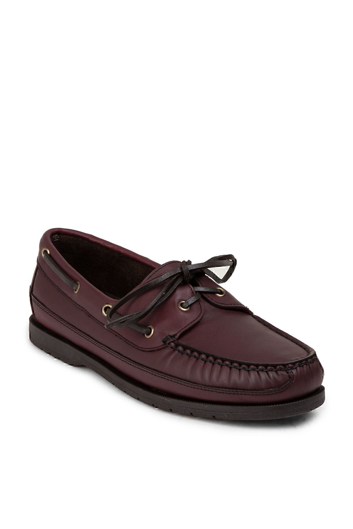 Deery-Genuine Leather Claret Red Marine Men's Boat Shoes 7