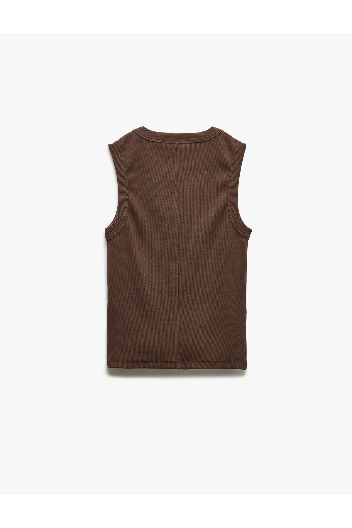 Koton-Slim Fit Cotton Crew Neck Αμάνικο κορδόνι κορμάκι 4