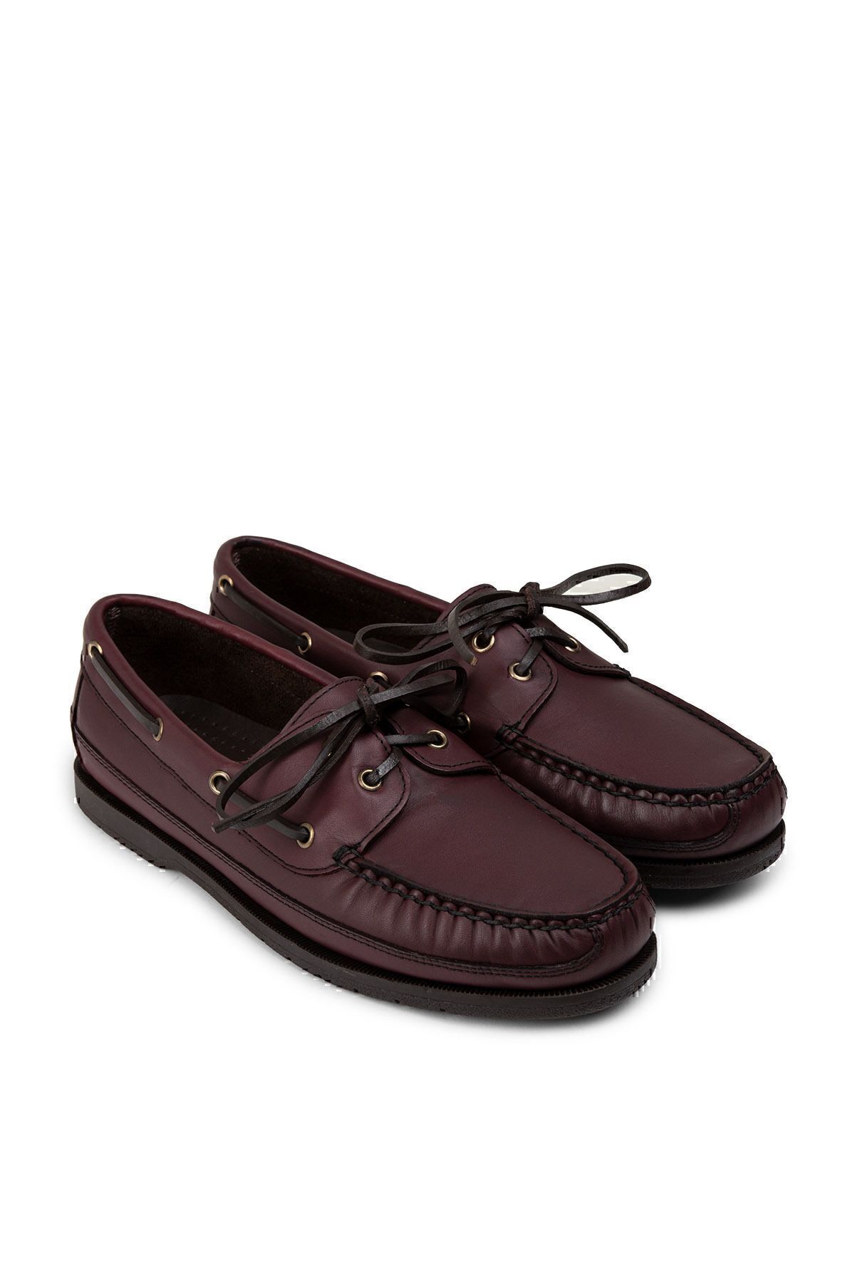 Deery-Genuine Leather Claret Red Marine Men's Boat Shoes 4