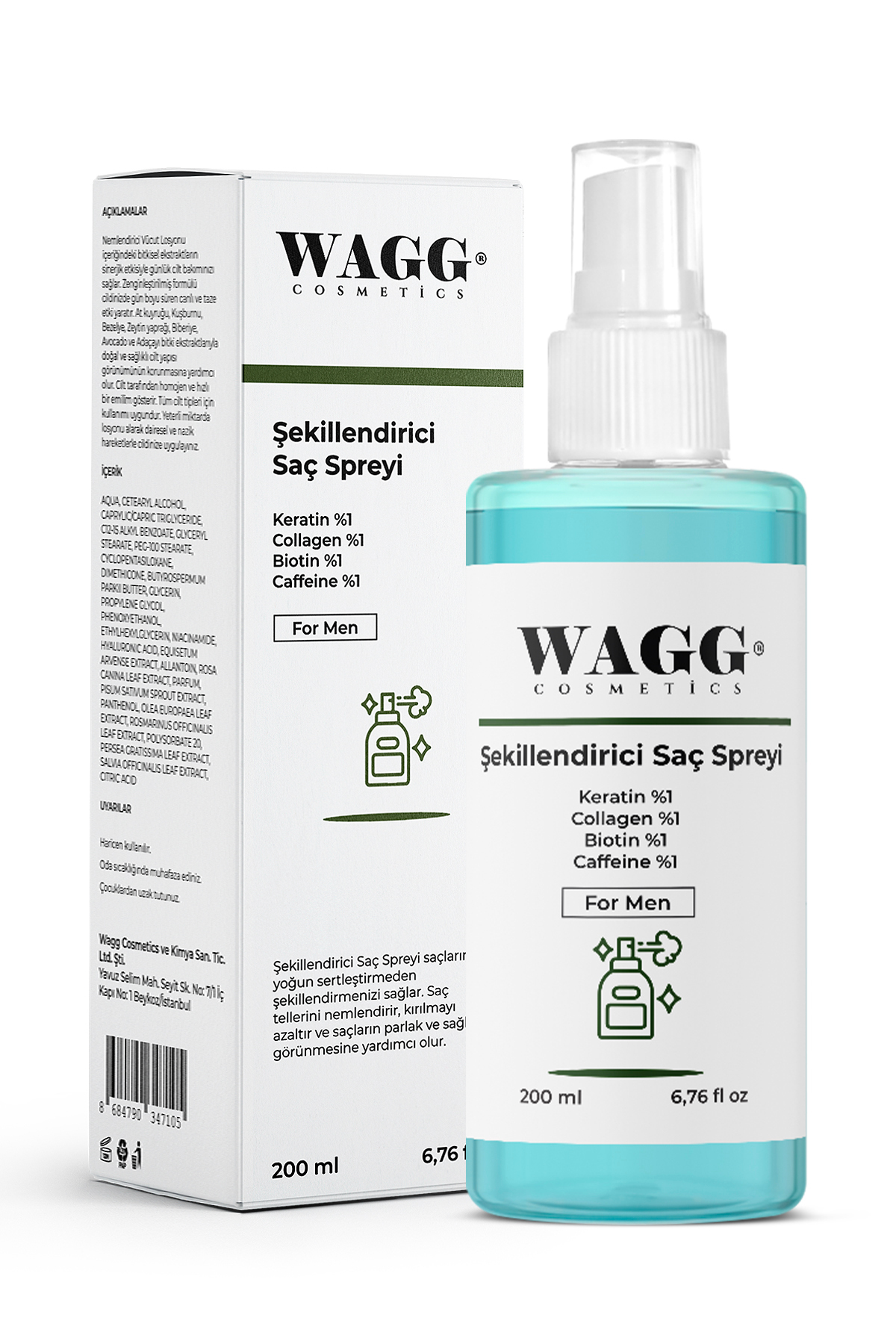 Erkeklere Özel Tüm Saç Tipleri Için Şekillendirici Ve Besleyici Saç Spreyi 200ml — sacsp1 — تصویر 5 از 5