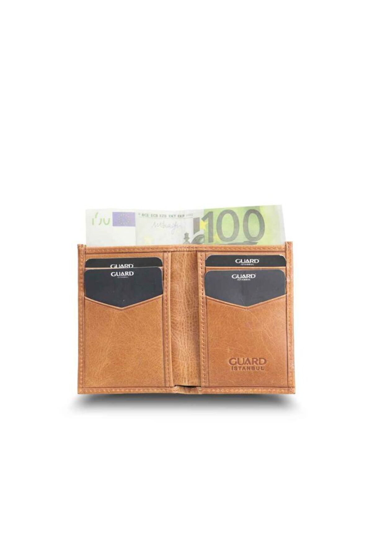 GUARD-Antique Tan Thin Mini Genuine Leather Men's Wallet P872 2