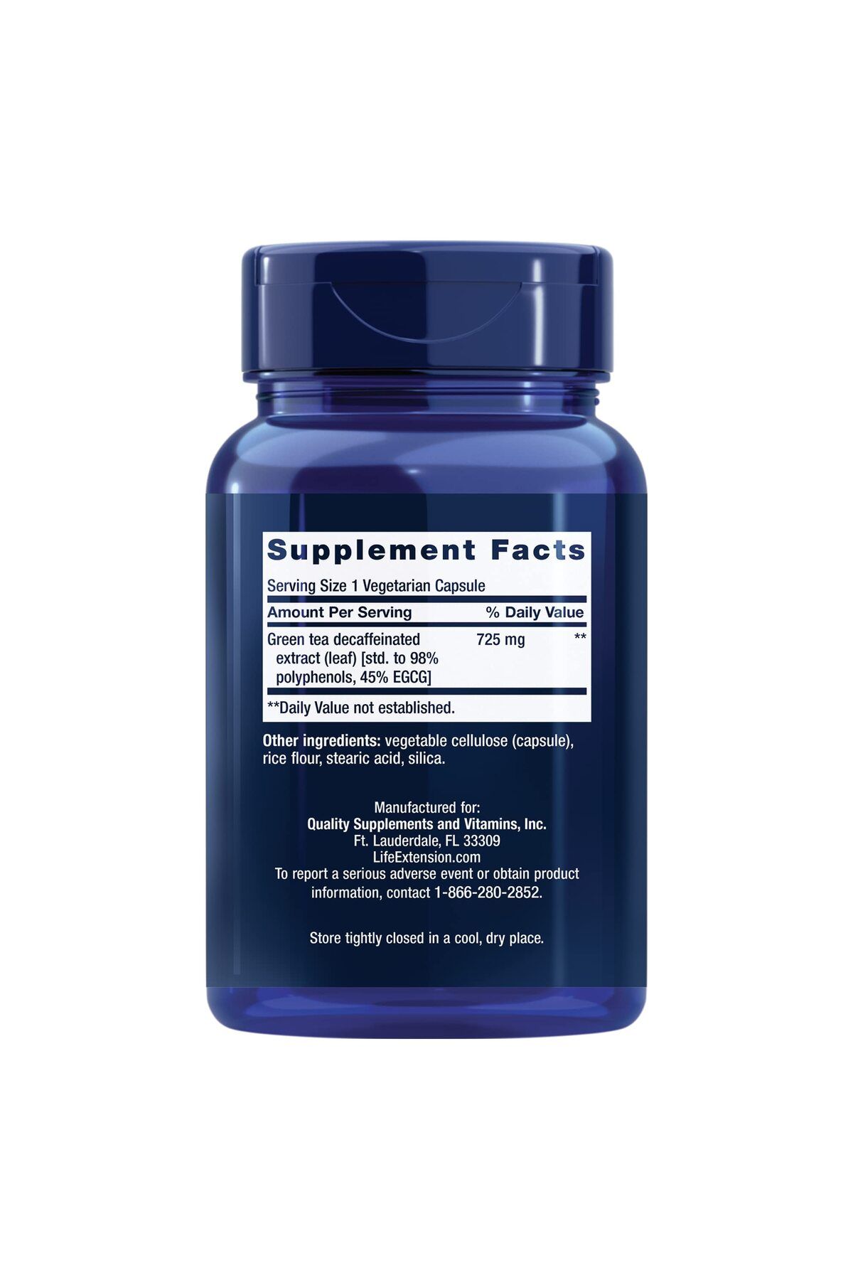 Life Extension-Decaffeinated Mega Green Tea Extract – Polyphenol-Rich, Supports Cell, Heart, Brain – 100 Capsules 2