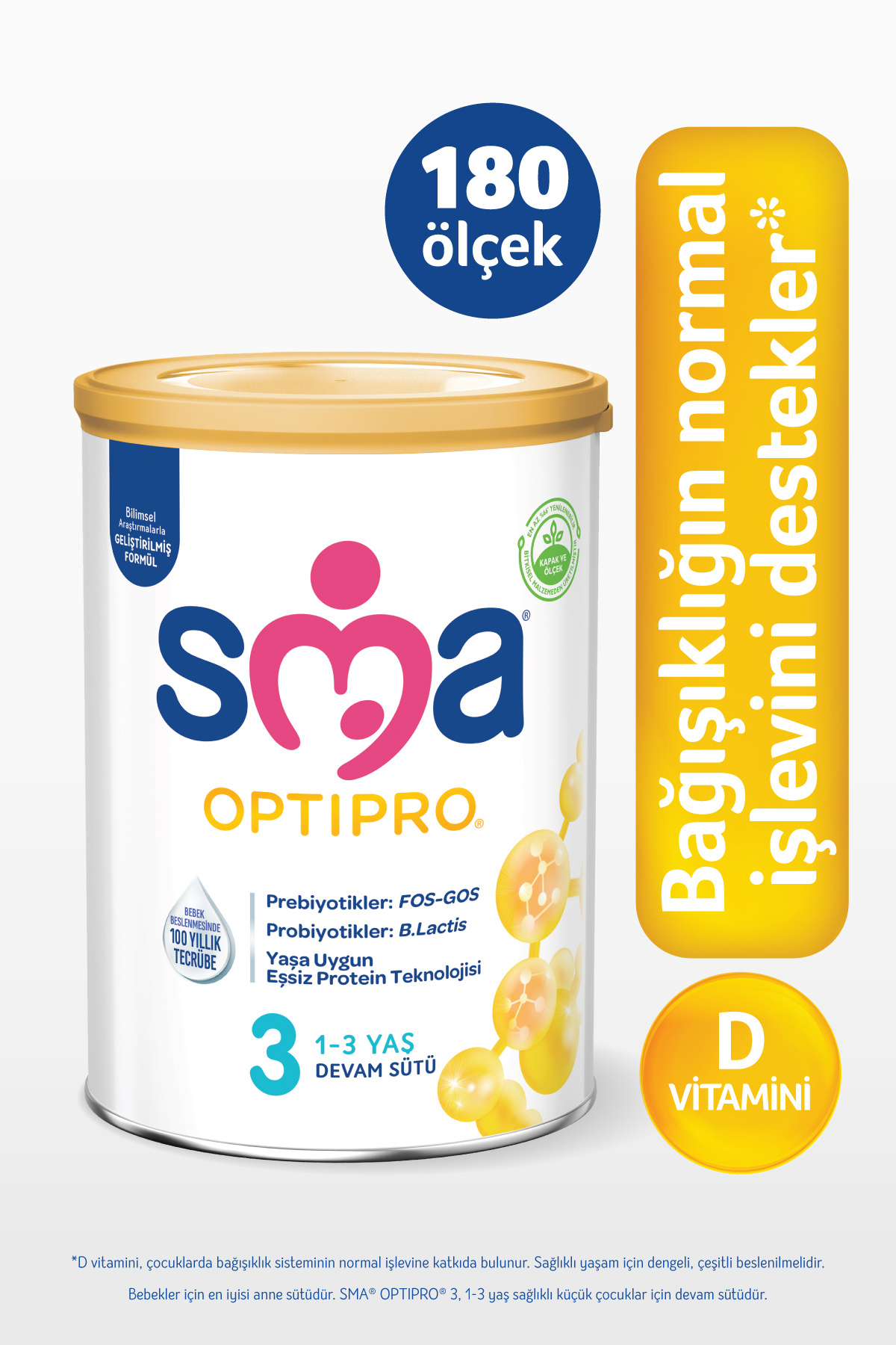 SMA 800 Gr 3 Numara Optipro Çocuk Devam Sütü X 4 Adet fotoğrafı 2 (önizleme)