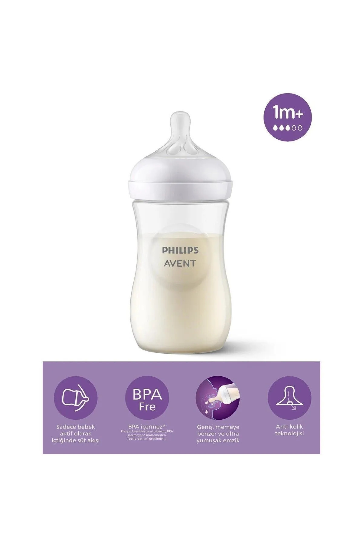 Philips Avent Natural Pp Biberon 260 ml - Cam Değildir.. fotoğrafı 2 (önizleme)